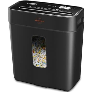 VidaTeco Shredder for Home Use 8-Sheet Cross-Cut Paper Shredder with P-4 Higher Security,Shred Card/Clip/Staple,Small Document Shredding Machine for Home Office Heavy Duty with Jam Proof,3.04-Gal Bin