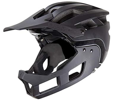 Demon United FR Link System Mountain Bike Helmet Fullface with Removable Chin Guard- Includes Head Cinch Adjuster and Padded Cheek Fit Kit