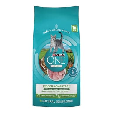Purina ONE Natural, Low Fat, Weight Control, Indoor Dry Cat Food, +Plus Indoor Advantage - 16 lb. Bag