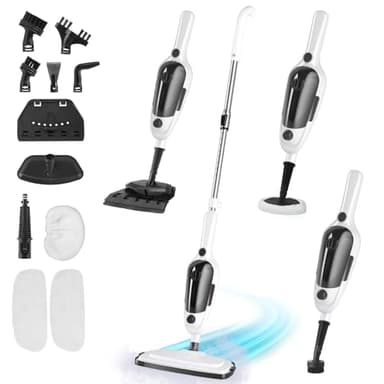 11-in-1 Steam Mop, Powerful Handheld Steam Cleaner for Home with 23FT Cord &15.2 OZ Water Tank, 3 Steam Modes MultiPurpose Steam Mop for Hardwood Floors, Clothes, Tile, Windows, Carpet