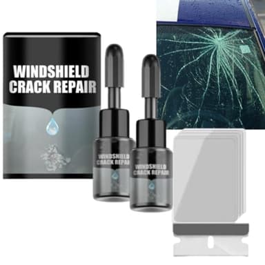 Crack Fix Pro Kit, Crackfix Pro Kit, Windshield Crack Repair, Glass Repair Liquid for Cracks, for Chips and Cracks (2PC)