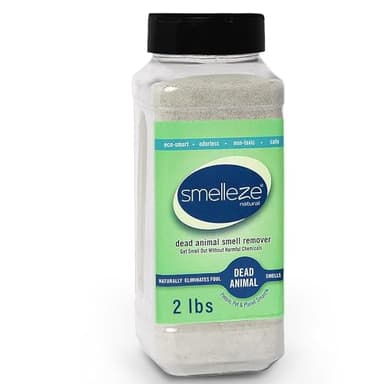 SMELLEZE Natural Dead Animal Odor Removal 2 lbs Powder: Eliminate Dead Rat, Mice, Squirrel, Chipmunk, Raccoon & Bat Smell. Safe for Indoor & Outdoor Use
