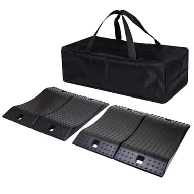 GarfatolRv Tire Saver Ramps Rubber Fitted Wheel Design Car Tire Ramps for Flat Spot and Flat Tire Prevention, Durable Anti-Slip Pads for Storage with Handbag, Easy to Carry (4 Pack)