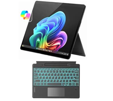 Microsoft Surface Pro 11 2024, 13-inch Touchscreen 2-in-1 Laptop, Snapdragon X Plus, 16GB, 512GB, with Inateck Bluetooth Backlit Keyboard with Touchpad & Pen Holder – 2-in-1 Laptop & Tablet (Black)