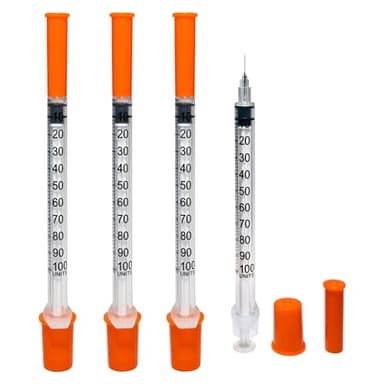 1ml Syringes with Needle, Syringe 1ml/cc Needles 30G 5/16 Inch, Individually Wrapped ,Pack of 10