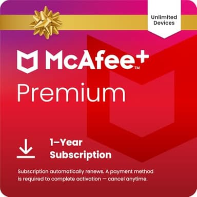 McAfee+ Premium Individual Unlimited Devices | AntiVirus Software 2026 for Windows PC & Mac, AI Scam Detection, VPN, Data Removal, Identity Monitoring |1-Year Subscription with Auto-Renewal | Download