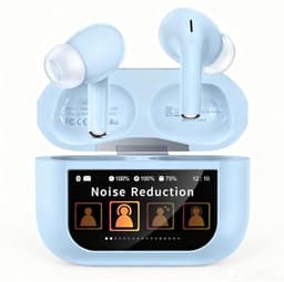 Szwdo Wireless Earbuds, ANC/ENC Noise Cancelling Headphones with Smart Touchscreen Case, 48H Playtime, Bass Stereo Sound, Bluetooth 5.4 Ear Buds for Laptop, Android/iOS, Pad