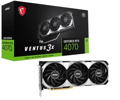 MSI Gaming GeForce RTX 4070 12GB GDRR6X Extreme Clock: 2520 MHz 192-Bit HDMI/DP Nvlink TORX Fan 4.0 Ada Lovelace Architecture Graphics Card (RTX 4070 Ventus 3X 12G OC)