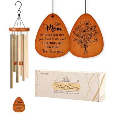 Leebbsin Gifts for Mom, Moms Wind Chimes, Best Gift for Mom, Mother Birthday Gift from Daughter Son, Love Reminder Gifts for Mother's Day Christmas