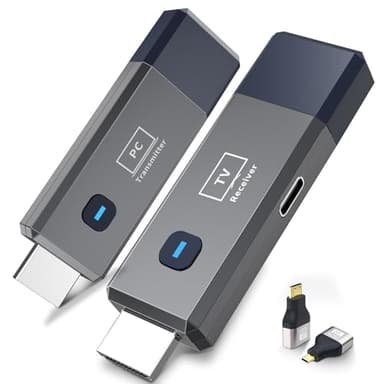 Wireless HDMI Transmitter and Receiver ,165ft/50m Wireless HDMI for 4K Decode Input 1080P Output ,Plug&Play Portable 2.4G/5.8G Wireless HDMI for Video and Audio to Monitor from PC/Projector/TV Box