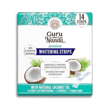 GuruNanda Teeth Whitening Strips - 7-Day Treatment with Non-Slip, Dry Strip Technology - Whitening Designed with Care for a Brighter Smile