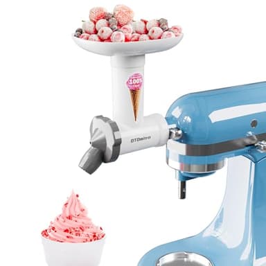 OTOmitra Natural Ice Cream Maker Attachment for Kitchen aid Stand Mixer, Frozen Dessert Maker, Fruit Sorbet Machine, Dairy-Free Frozen Fruit Soft Serve Maker, Natural Ice Cream Desserts Attachment
