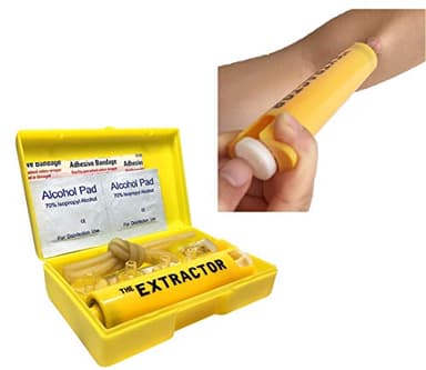 Finever Insect Bug Bee Sting Snake Bite Venom Extractor Suction Kit Tool Pump First Aid Safety Fast Emergency for Hiking Backpacking Camping Yellow Color