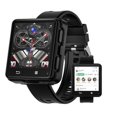 LOKMAT 4G Smart Watch Phone Call, 4GB+64GB Android 11 CPU MTK6761 Smartwatch, 2.64" Large Screen Gaming Watch 1200mAh Type-C Port Dual Camera WiFi Bluetooth GPS Smart Watches for Men