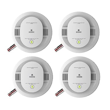 Kidde Hardwired Smoke & Carbon Monoxide Detector, AA Battery Backup, Voice Alerts, Interconnectable, LED Warning Light Indicators, 4 Pack
