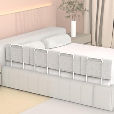 OCBAiLi Bed Rail, Bed Rail for Toddlers, Kid, 78.7 Inch Bed Side Rails Safety for Queen, King, Full, Twin, Bunk, Dorm Beds to Prevent Falls, Bed Barrier for Dogs, Easy Installation (Gray, 4 Packs)