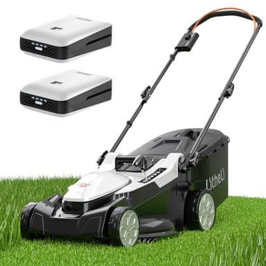 Litheli 40V (2 x 20V) 16" Electric Lawn Mower Cordless, Brushless Lawnmower with 6-Height Adjust, Portable & Lightweight Push Battery Powered Lawn Mower (2 * 4.0AH Batteries Included)