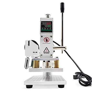 Upgraded Hot Foil Stamping Machine 10x13cm Leather Bronzing Pressure Mark Machine 110V with Full Scale on The Base Plate for PVC Leather PU Paper Logo Embossing