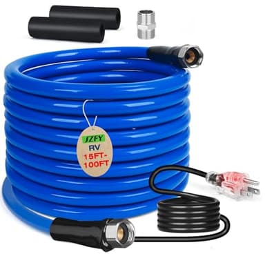 50FT Heated Water Hose for RV,Heavy Duty Heated Hose for Camper/Garden/Farm, 1/2" Inner Diameter,Temperatures Down to -40°F, Prevent Freezing