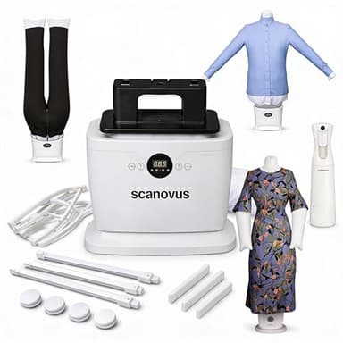 The Original Automatic Ironing Machine 4.0 | Hands Free Clothes & Wrinkle Remover | 3-in-1 Iron Press for Shirts, Pants & Shoes | Quick Drying Air Iron (Includes Dress Attachment & Water Atomizer)