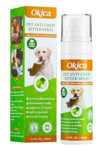 Bitter Apple Spray for Dogs - No Chew Spray for Dogs to Stop Barking Marking and Nibbling - Natural Ingredients Dog Repellent Spray for Furniture and Your Belongings Green