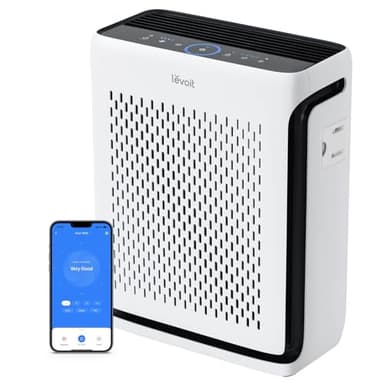 LEVOIT Air Purifier for Home Large Room Up to 1073Ft² with Air Quality Monitor, AHAM VERIFIDE, Smart WiFi, Washable Pre-Filter, HEPA Sleep Mode for Pets, Allergies, Dust, Pollen, Vital 100S-P, White