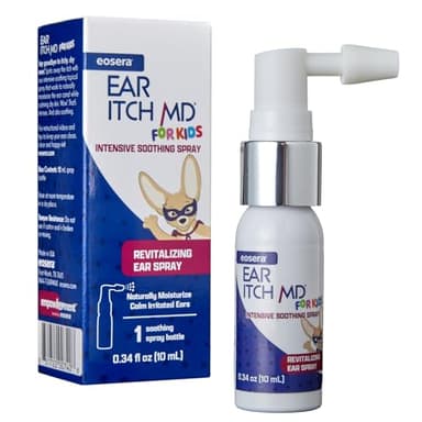 eosera® Ear Itch MD® for Kids – Soothing Ear Drops for Dry, Itchy Ears – Natural Moisturizing Formula with Vitamin E – Relief for Allergies, Eczema, Dermatitis – Safe for Ages 2+ & Hearing Aid Users