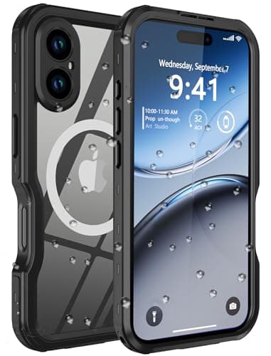 Comboproof for iPhone 16 Case Waterproof, [Shockproof] [Dustproof] [IP68 Waterproof] Full-Body Hard Case Built-in [Lens Screen Protection] for Diving Case (Black, for iPhone 16 6.1in)