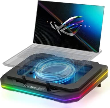 Cooling Pad for Asus ROG Zephyrus G16 G14 G15 M16 M15 S S17 Zephyrus Duo 16 15 ROG Flow X16 Gaming Laptop,with Powerful Turbo Cooling Fan Can Fast Cooling CPU+GPU 40°C, 6 RGB Light Mode,Touch Start