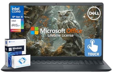 Dell Inspiron 15 Touchscreen Business Laptop, Lifetime Office, AI Copilot, 15.6” FHD IPS, 10-Core Intel i5 (Upto 4.5GHz), 32GB RAM & 1.5TB Storage (1TB SSD+500GB Ext), Wi-Fi 6, HubxcelAccs, Win 11 Pro