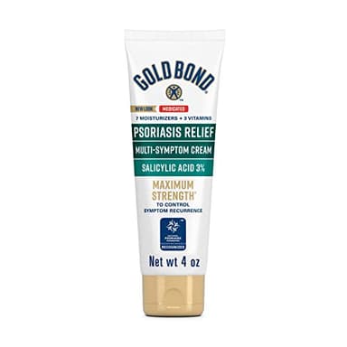 Gold Bond Multi-Symptom Psoriasis Relief Cream, 4 oz., Irritated, Scaling Skin, and Itchy Skin Relief