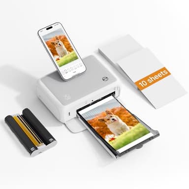 HPRT 4x6 Photo Printer, Full Color Photo Printer for Phone/Laptop/MacBook, Support Wi-Fi Connection, AR Video Printing, Thermal Dye Sublimation (10 Sheets Photo Paper Included)