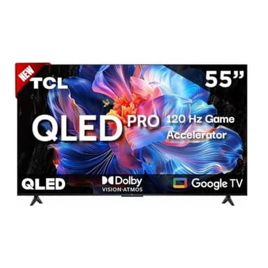 TCL Smart TV 55 inch 2025 55Q5K Google TV QLED 4K Google Assistant | Hands Free Voice Control | Alexa | VisionHDR10+| AiPQ | Micro Dimming | NITS350 | Panel 60 Hz (Renewed)