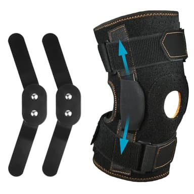 AOOWU Knee Support Open Patella, More Stable Hinge Structure, Knee Pads with Parallel Straps & Dual Side Stabilizers, Suitable for Arthritis, Meniscus Tear, Tendonitis, ACL, Ligament Injury, XL