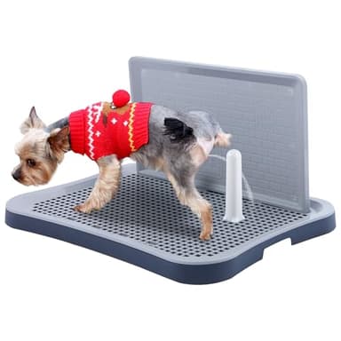 Pee Pad Holder, Indoor Potty Tray for Puppy and Small Size Dog with Pee Wall, Non-Skid Feet, 20 * 15.4 * 1.4 inch (Large)