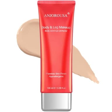 ANJOROUSA Tattoo Cover Up Makeup Waterproof, Body Coverage Perfector No Transfer,Full Coverage Tattoo Concealer & Body Foundation (Light)