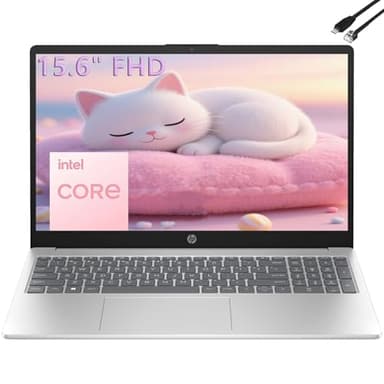HP 15.6" FHD Laptop 2026 Edition with Copilot AI, 32GB RAM, 1TB SSD, Intel Processor, Long Battery Life, Lightweight 3.64 lbs, Microsoft 365, Windows 11 for Students & Office, Type-RJ45 Cable