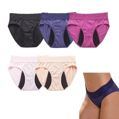 Incontinence lace Underwear for Women Washable, Bladder Leak Underwear, Leakproof Panties for Women (Lrage)