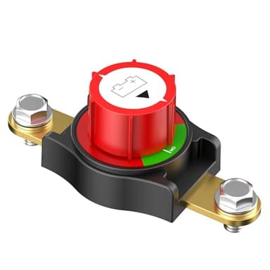 Side Post Battery Disconnect Switch - 12V-48V, 275A Continuous/1250A Cranking, Negative Terminal ON/Off Switch for Automotive, RV & Marine Applications