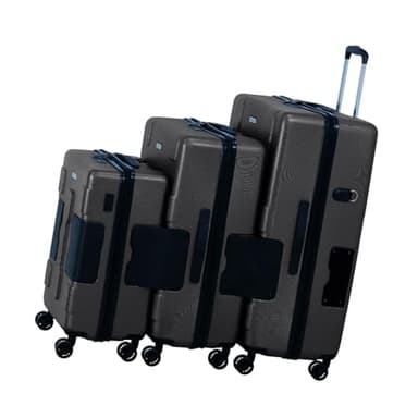 TACH Patented Connecting Hard Shell 3 Piece Luggage Set - 20, 24 & 28 inch Luggage | Carry-On, Medium & Large Rolling Suitcases - Black