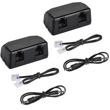 Analog Telephone Adapter Splitter for Telephone & Voice Recorder, Dual RJ11 Ports for Incoming/Outgoing Calls, 3.5mm Audio Socket for Voice Recording Device, 2-Pack