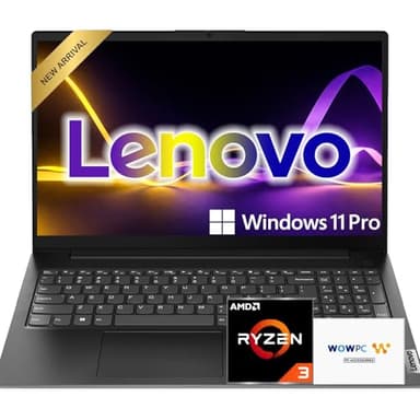 Lenovo V15 2026 Student & Business Laptop, AMD Ryzen 3 7320U (Beats i7-1160G7), 15.6" FHD IPS Display, 16GB RAM, 256GB SSD, Ethernet Port RJ-45, Windows 11 Pro, WOWPC Recovery USB, No Mouse
