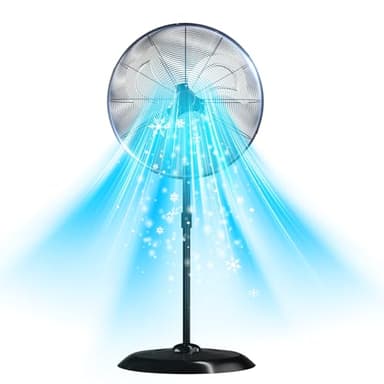 Mountman 24" High Velocity Pedestal Fan Oscillating, 8000CFM Industrial Heavy Duty Standing Fan, 3-Speed,Adjustable Height,120° Swing,Outdoor Large Metal Floor Fan for Bedroom,Warehouse,Garage,Patio