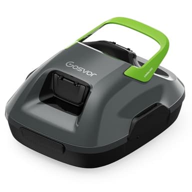 Gosvor LiteVac 800 Robotic Pool Cleaner, Pool Vacuum for Above Ground Pool Lasts 90 Mins, Self-Parking Design, 7.5 lbs Lightweight, Suitable for Flat Pools up to 860 sq. ft, Green