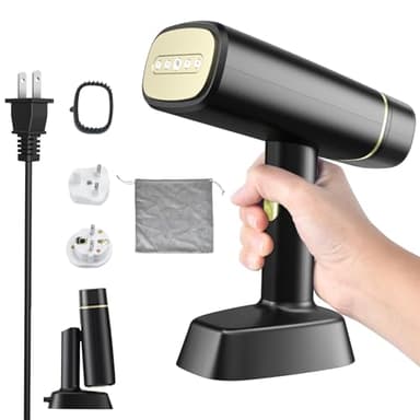 ANGILALA Dual Voltage(100~250V) Travel Steamer for Clothes Portable Mini with European Plug Adapter for International Travel, Europe Travel Essentials for Women, European Travel Must Haves