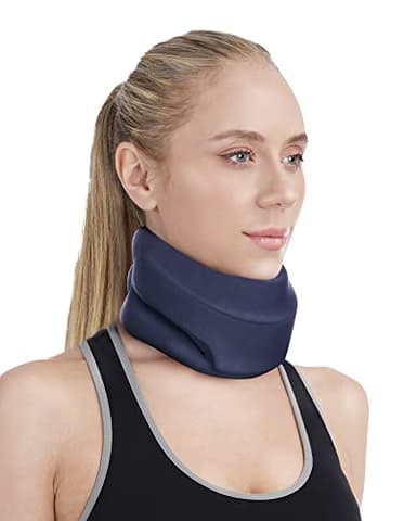 BLABOK Neck Brace for Sleeping - Cervical Collar Relief Neck Pain and Neck Support Soft Foam Wraps Keep Vertebrae Stable for Relief of Cervical Spine Pressure for Women & Men Prussian Blue Medium Size