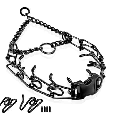 Pinch Collar for Dogs, Prong Training Collar with Quick Release Buckle for Dog Pulling Behavior Correction, Adjustable Pinch Leashes (M/L / 18-23" Neck Size)