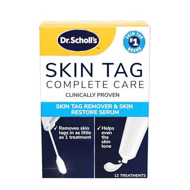Dr. Scholl's Complete Care Skin Tag Remover Kit, 12 ct – Removes Skin Tags in As Little As 1 Treatment, FDA-Cleared & Clinically Proven, Permanent Results, Plus Serum