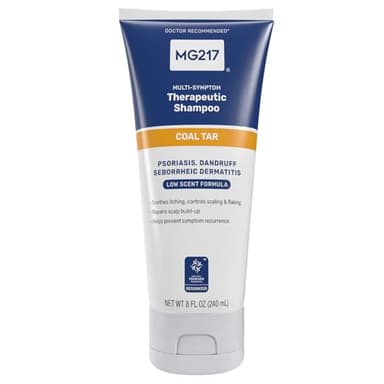 MG217 Psoriasis Shampoo with Coal Tar, Therapeutic Scalp Treatment, Controls Itching, Scaling, Flaking, Scale Buildup, Psoriasis Scalp Treatment, .5% Coal Tar Shampoo and Conditioner, 8floz