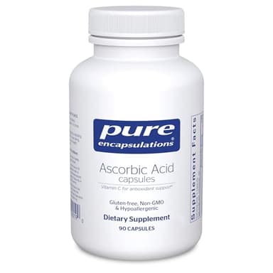 Pure Encapsulations Ascorbic Acid Capsules - 1,000 mg Vitamin C - Antioxidant & Immune Support* - High-Potency Vitamin C - Vegan & Non-GMO - 90 Capsules